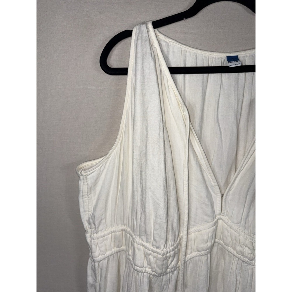 Old navy 3X Cream Cotton Gauze Maxi Dress Boho Sleeveless Tiered Plus Size - Picture 5 of 13